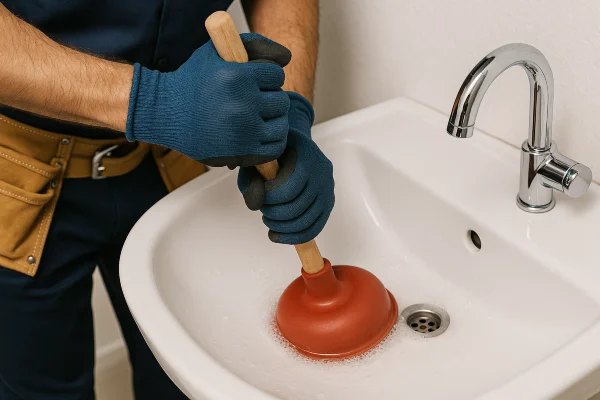 a male technician tightening a ball valve from TMK Plumber Austin in Austin, TX - Commercial plumbing services a male technician tightening a ball valve from TMK Plumber Austin in Austin, TX - Commercial plumbing services