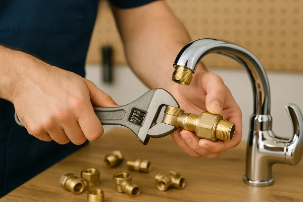 a male plumber installing a toilet from TMK Plumber Austin in Austin, TX Plumber near me a male plumber installing a toilet from TMK Plumber Austin in Austin, TX Plumber near me