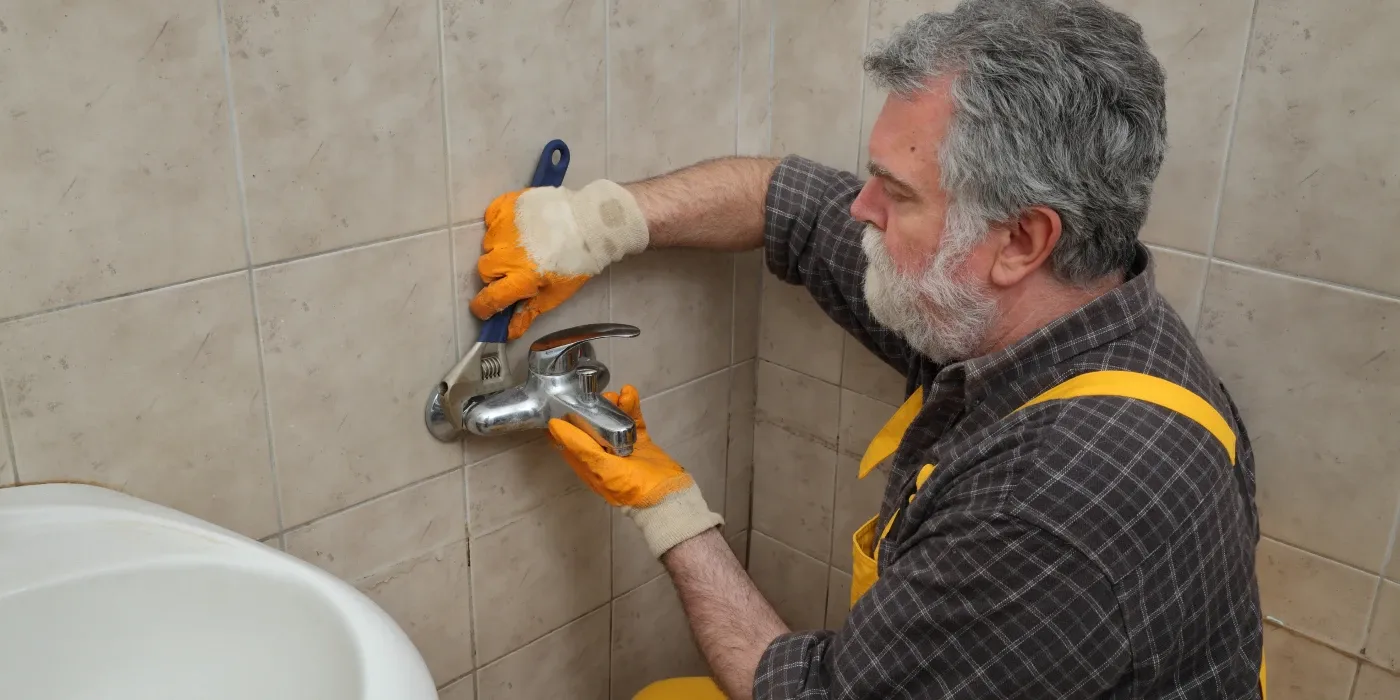 a male plumber technician smiling at the camera from TMK Plumber Austin in Austin, TX - Tankless Water Heater Installation a male plumber technician smiling at the camera from TMK Plumber Austin in Austin, TX - Tankless Water Heater Installation