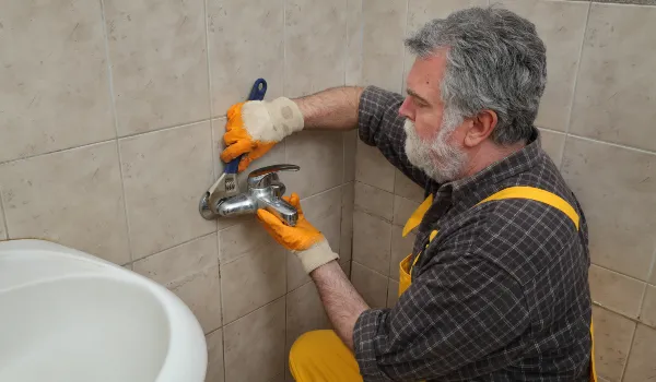 a male plumber technician smiling at the camera from TMK Plumber Austin in Austin, TX - Tankless Water Heater Installation