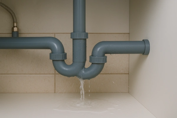 Water leaking from PVC pipes from TMK Plumber Austin in Austin, TX - Toilet Replacement Water leaking from PVC pipes from TMK Plumber Austin in Austin, TX - Toilet Replacement